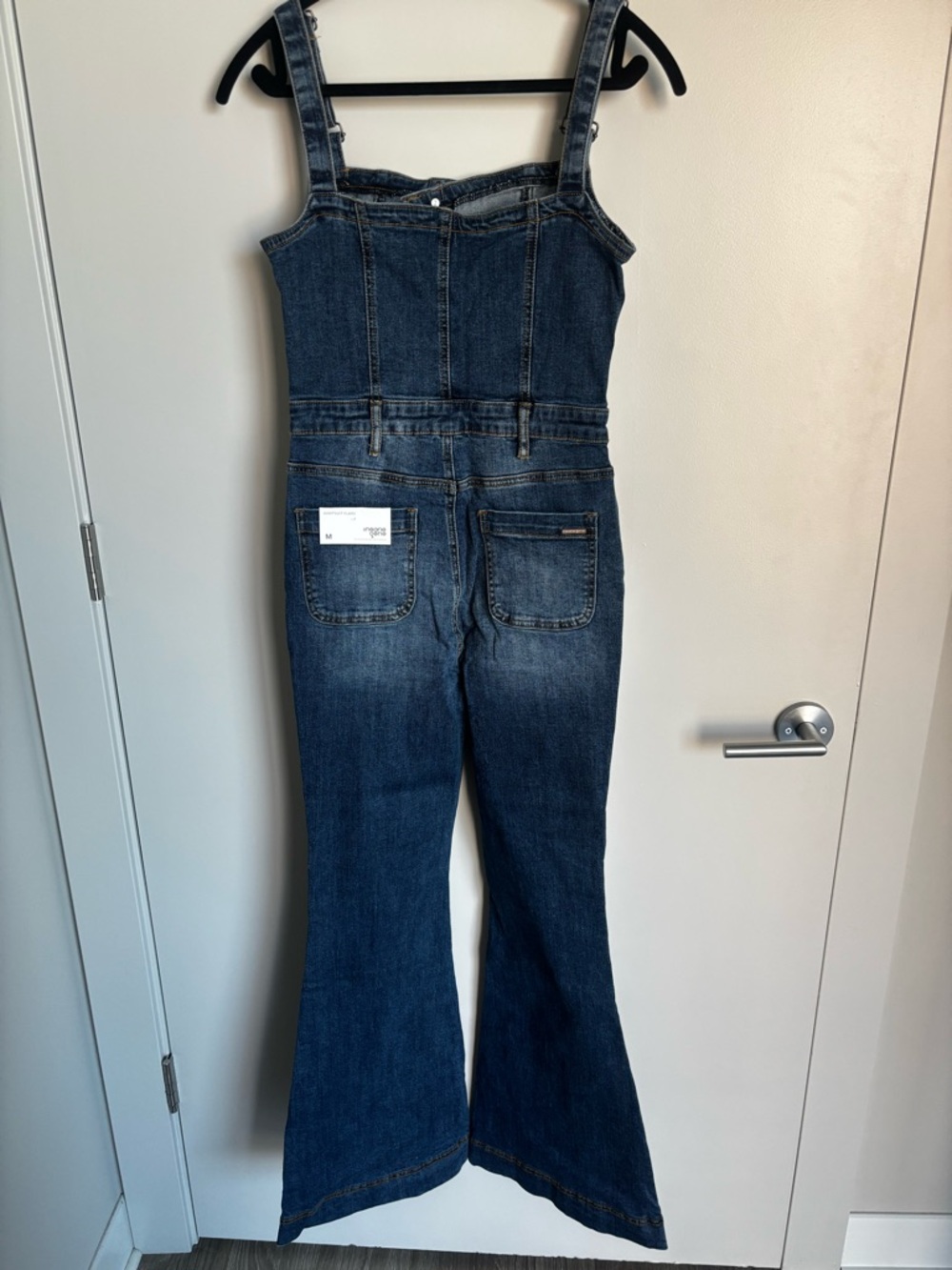 Dark Blue Denim Jumpsuit Jeans - Women - Picture 2 of 5